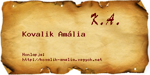 Kovalik Amália névjegykártya