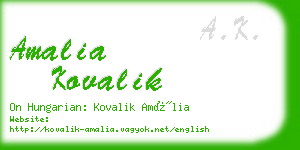 amalia kovalik business card